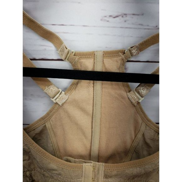 Chic Shaper Beige Tan Size Large 40/42 Hook And Eye Closure Perfect Posture Bra - Picture 8 of 10